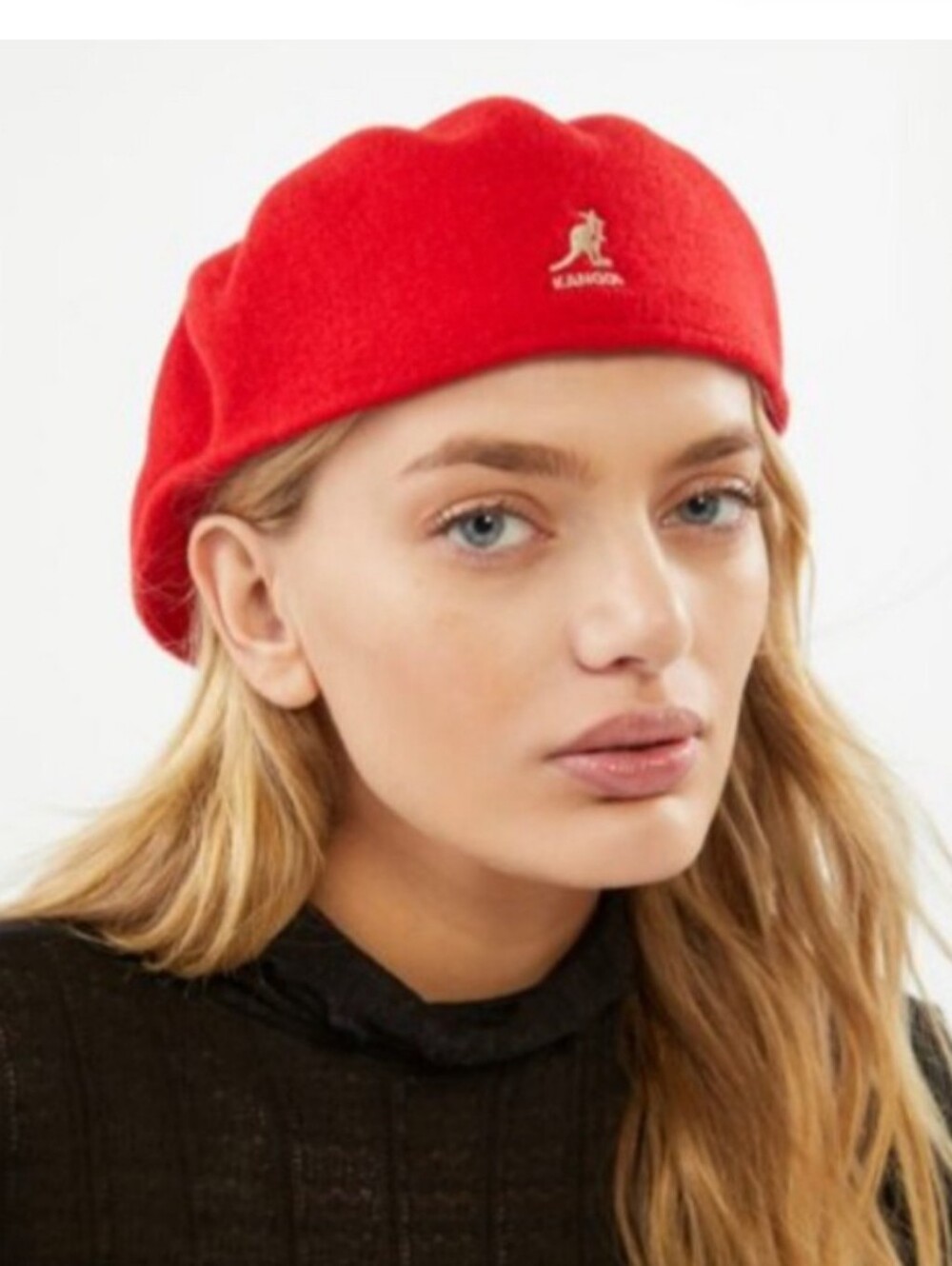Kangol Red Wool Beret with Kangaroo Logo